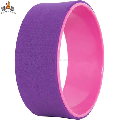 12" Yoga Wheel Back Roller Deep Tissue Massager Yoga Stretching Equipmen for Back Pain Relief Improving Yoga Poses Relaxation